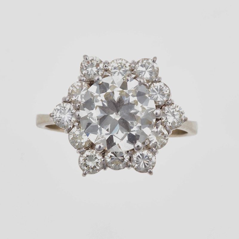 Anello con diamante di vecchio taglio di ct 2.00 circa  - Auction Fine Jewels - Cambi Casa d'Aste