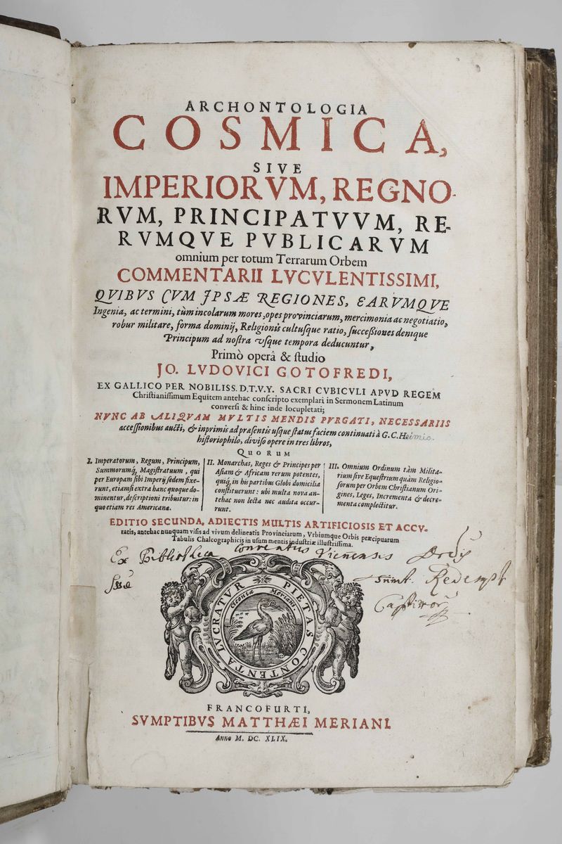 Gottfried, Johann Ludwig - Merian, Matthausarchontologia Cosmica Sive Imperorum, Regnorum,princip...