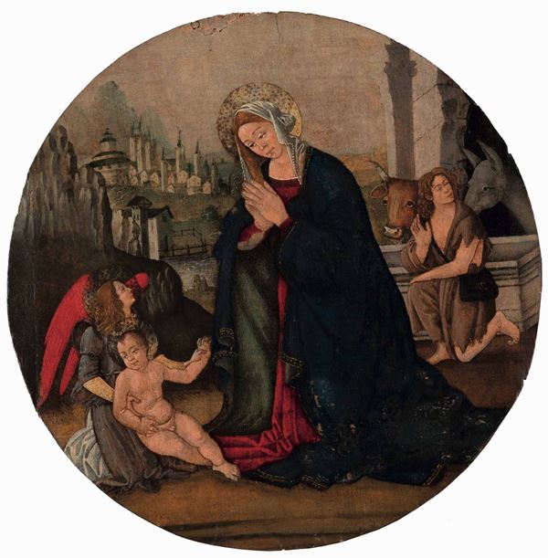 Scuola fiorentina del XVI secolo Adorazione del bambino