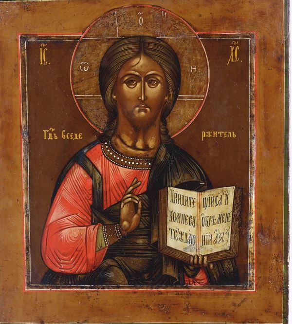 Icona raffigurante Cristo Pantocratore, Russia, XIX secolo