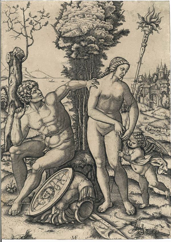 Marcantonio Raimondi (Molinella, 1479 ca. – Bologna, prima del 1534) Venere, Marte e Amore