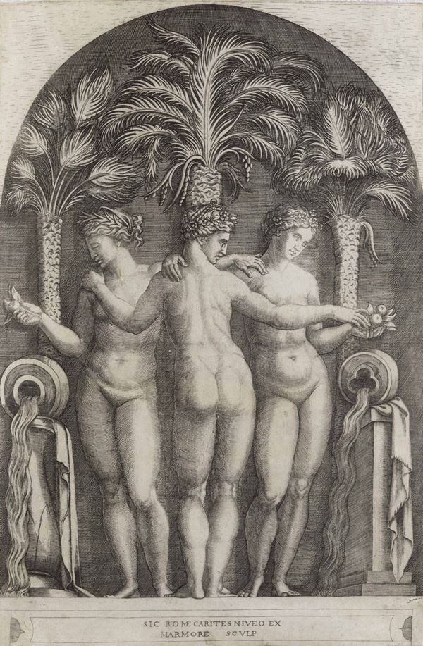 Marcantonio Raimondi (Molinella, 1479 ca. – Bologna, prima del 1534) Le tre Grazie (o Le Naiadi)