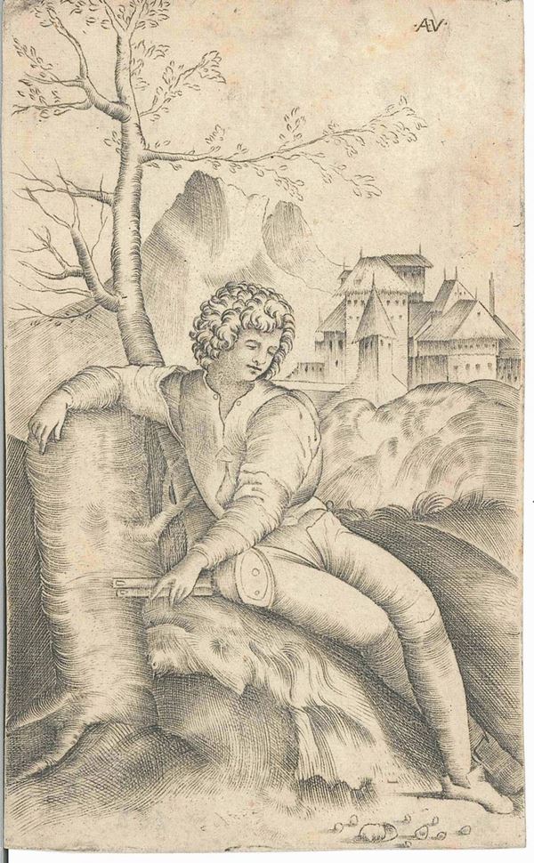 Agostino de Musi detto Veneziano (Venezia, 1490 ca. – Roma, 1540 ca.) Il giovane pastore