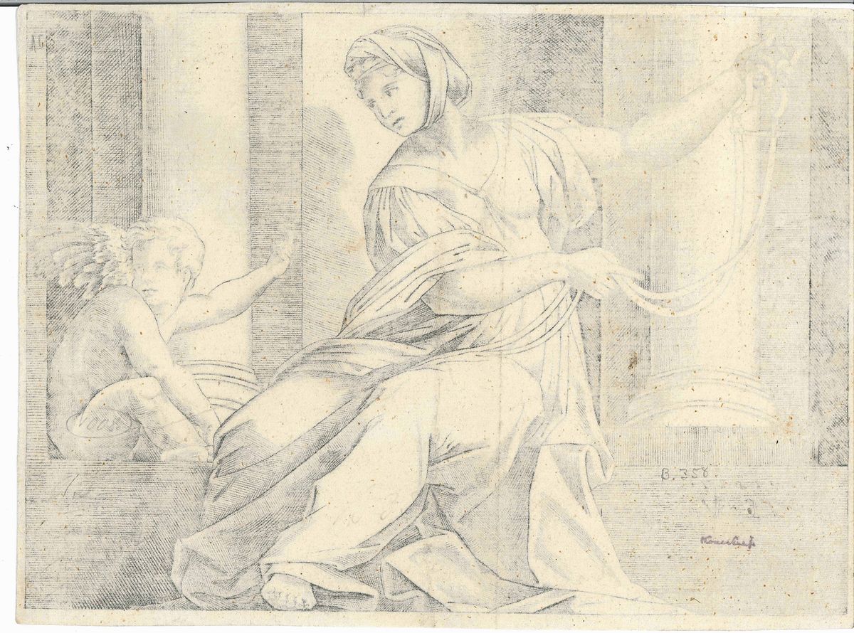 Agostino De Musi Detto Veneziano (venezia, 1490 Ca. – Roma, 1540 Ca.)la Temperanza
