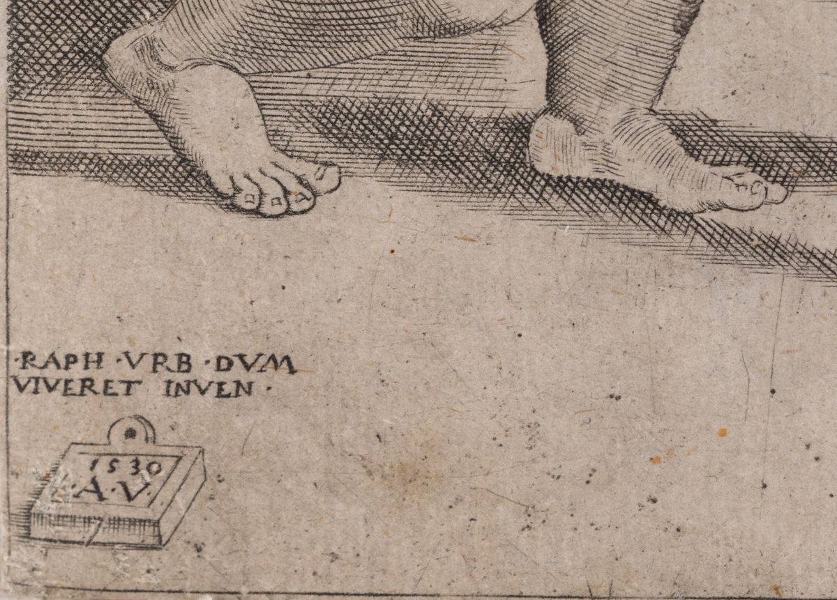 Agostino De Musi Detto Veneziano (venezia, 1490 Ca. – Roma, 1540 Ca.)venere e Vulcano con Amorini