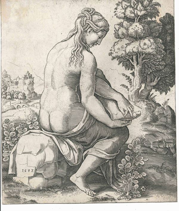 Bernardo Daddi detto Maestro Del Dado (1512- Roma, 1570) Venere che si toglie la spina