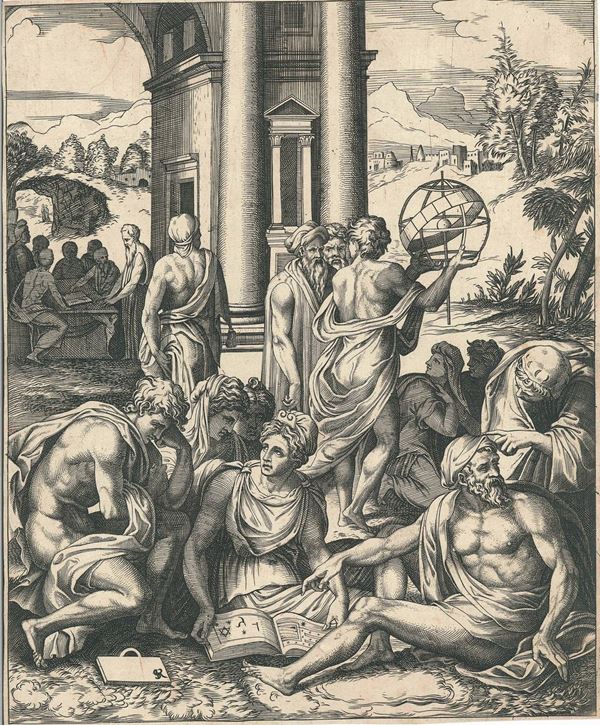 Marco Dente (Ravenna, 1493 - Roma, 1527) L'assemblea dei sapienti
