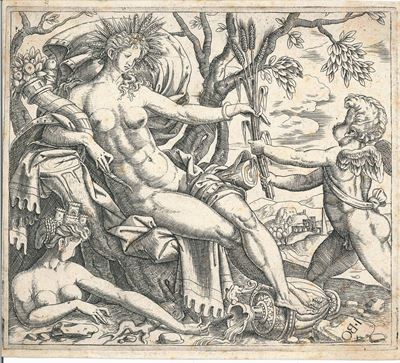 Giulio Bonasone (bologna ?, 1488 - Dopo 1574)allegoria della Terra