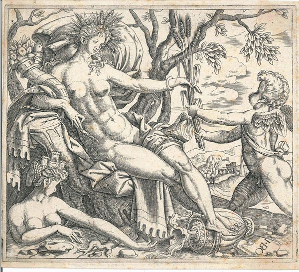 Giulio Bonasone (Bologna ?, 1488 - dopo 1574) Allegoria della Terra
