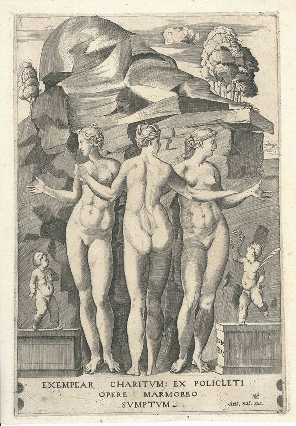 Enea Vico (Parma, 1523 – Ferrara, 1567) Le tre Grazie