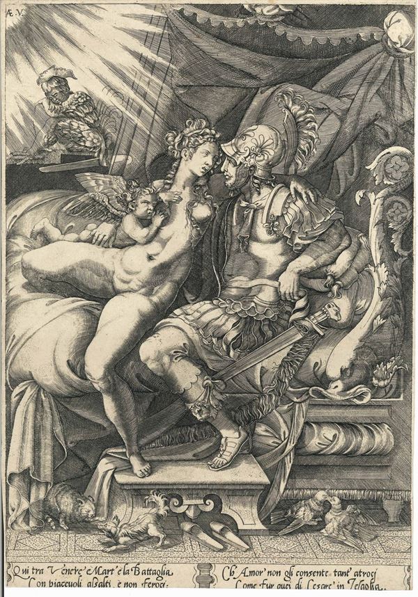 Enea Vico (Parma, 1523 – Ferrara, 1567) Marte e Venere