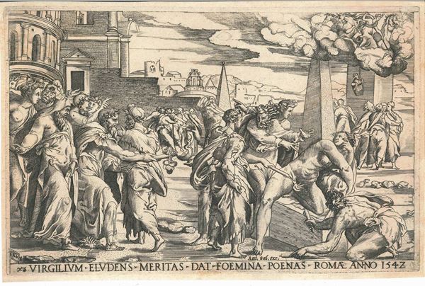 Enea Vico (Parma, 1523 – Ferrara, 1567) La punizione di una cortigiana