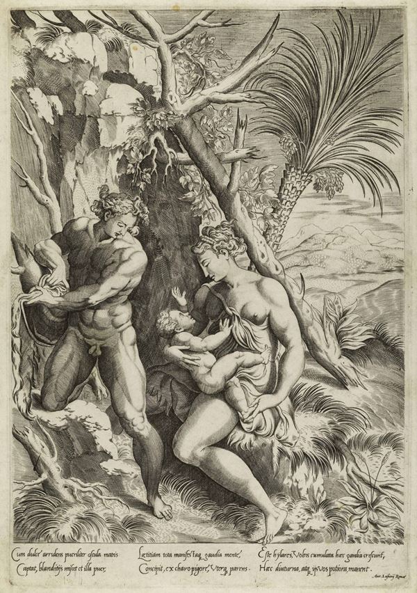 Girolamo Faccioli (Bologna, 1527 - 1574) Adamo ed Eva