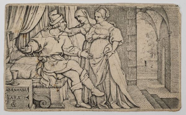 Georg Pencz (Norimberga, 1500 circa – Lipsia, 1550) Sara presenta Agar ad Abramo