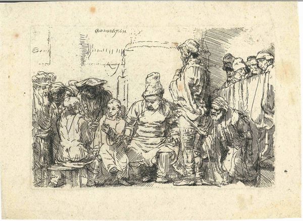 Rembrandt van Rijn (Leida, 1606- Amsterdam, 1669) Gesù, seduto, discute con i dottori della legge