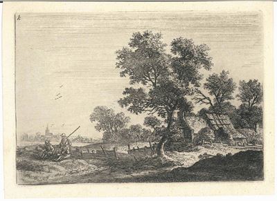 Anthoine Waterloo (lille 1609 Circa - Utrecht 1690)tre Paesani Presso un Ruscello