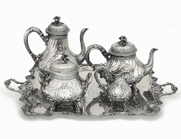 A silver set, Veyrat, France 1800s