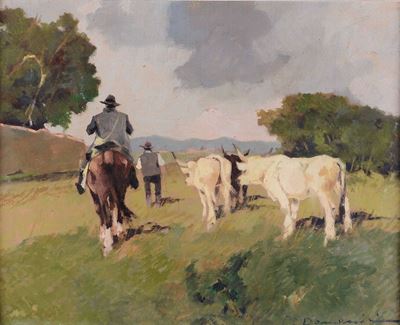 Carlo Domenici (1898-1981)butteri e Armenti