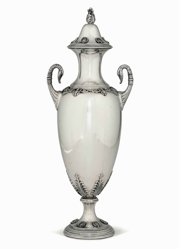 A silver vase, 1900s, Milan