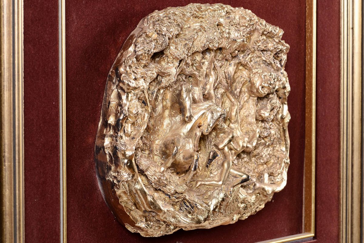La Nostra Vita. Benedetto Robazza, Altorilievo in Argento 925 Fuso e Dorato. Fonditore di Paolo P...