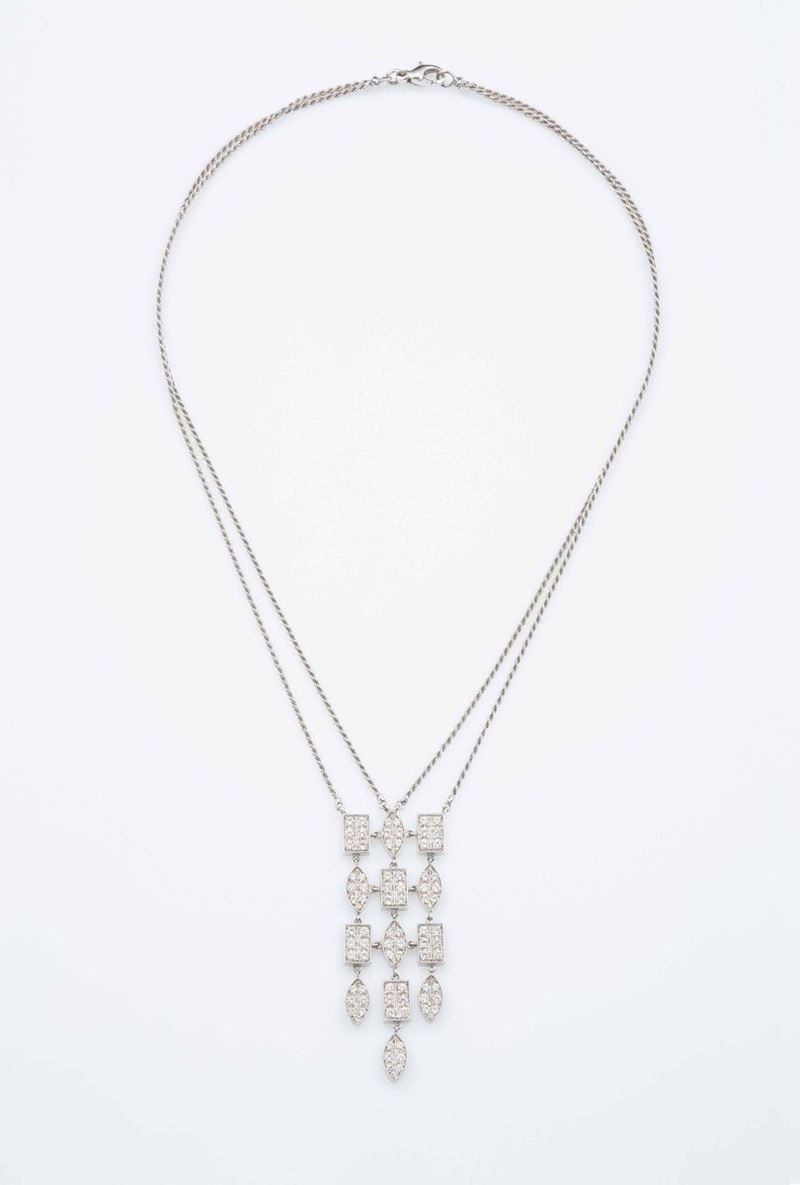 Collana frangia con diamanti taglio brillante  - Auction Fine Jewels - Cambi Casa d'Aste