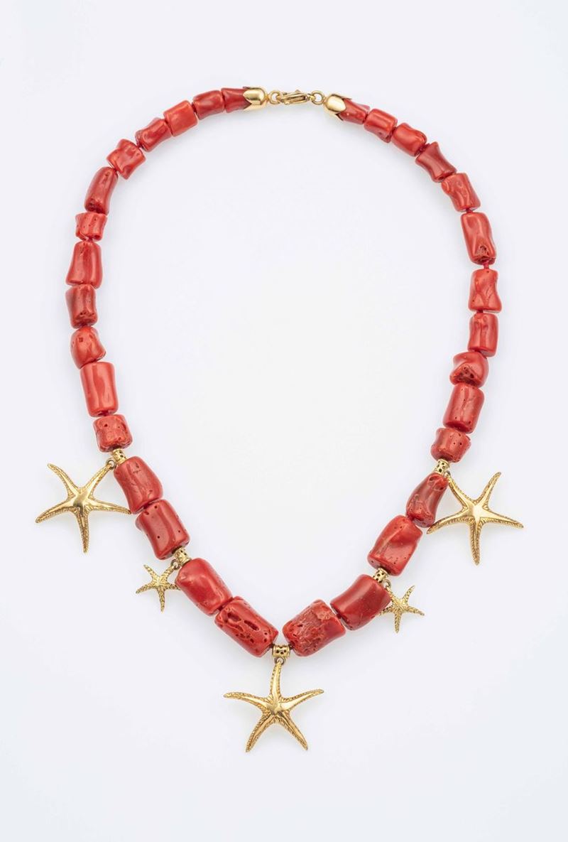 Girocollo con corallo  - Auction Jewels and Corals | Time Auction - Cambi Casa d'Aste
