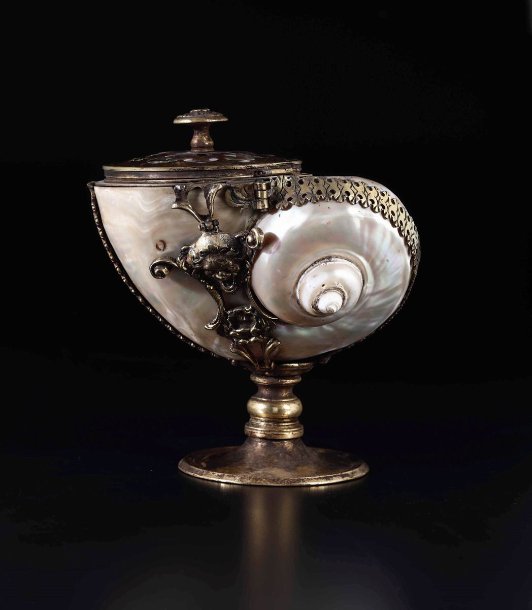 Conchiglia Turbo in Foggia di Coppa, Montatura in Bronzo