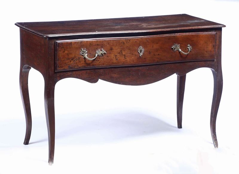 Scrittoio in noce ad un cassetto, XVIII-XIX secolo  - Auction Antiques - Time Auction - Cambi Casa d'Aste