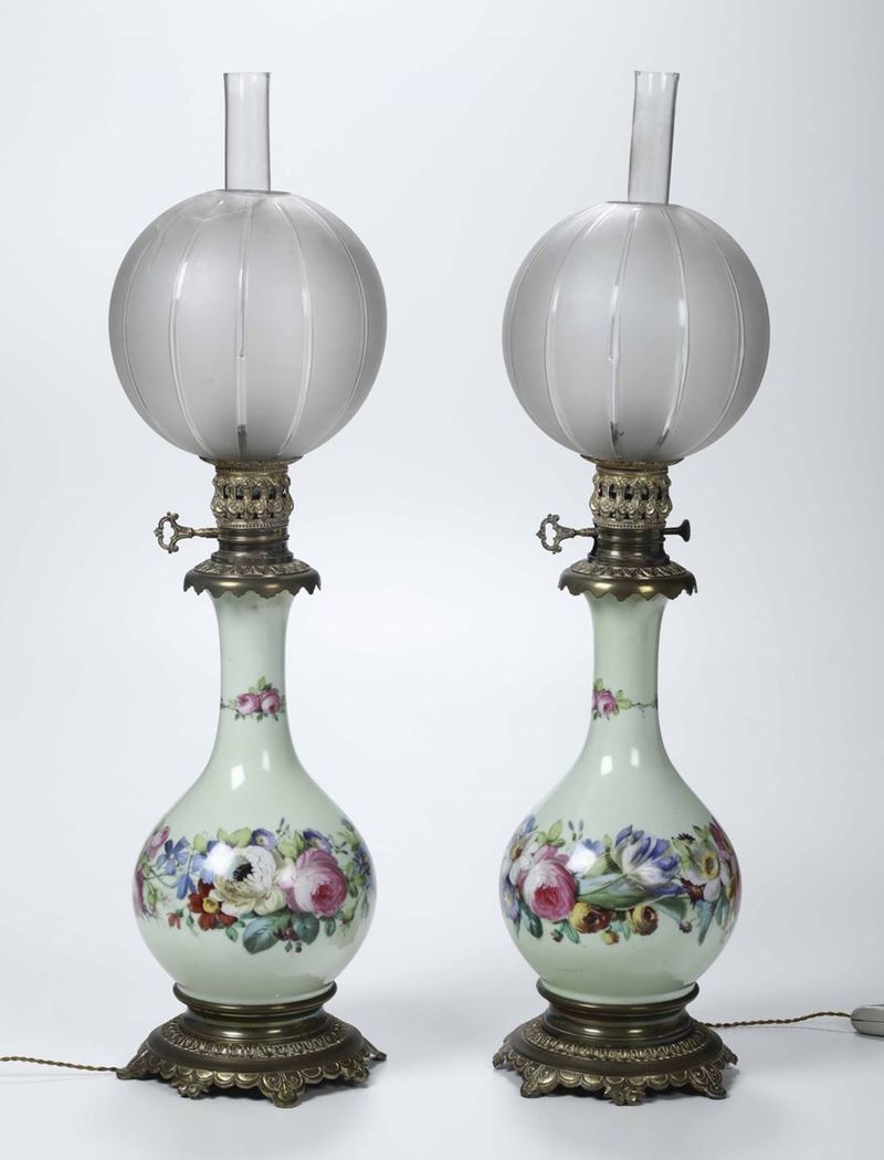 Coppia di lampade, XX secolo  - Asta Ceramiche - Asta a Tempo - Cambi Casa d'Aste