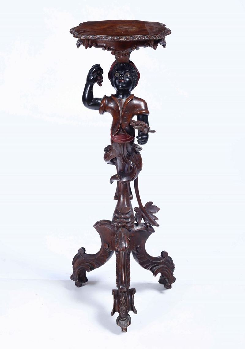 Gueridon in legno intagliato e laccato, XIX-XX secolo  - Asta Antiquariato I - Asta a Tempo - Cambi Casa d'Aste