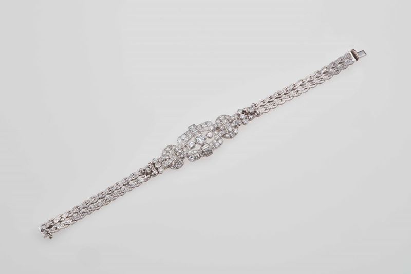 Bracciale con diamanti di vecchio taglio  - Auction Fine Jewels - Cambi Casa d'Aste
