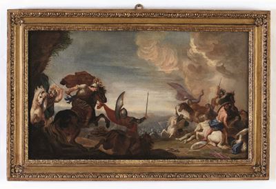 Jan Van Huchtenburg (haarlem 1647 - Amsterdam 1733)scontro di Cavalleria