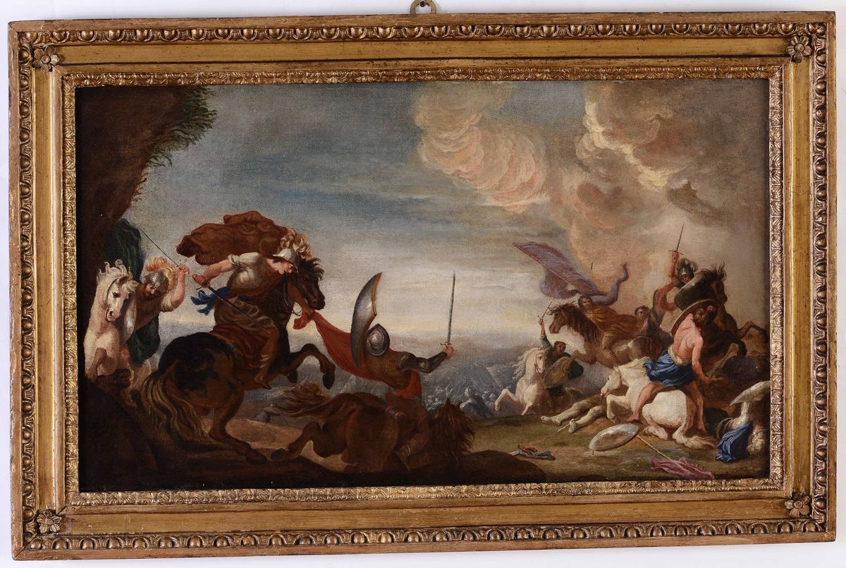 Jan Van Huchtenburg (haarlem 1647 - Amsterdam 1733)scontro di Cavalleria