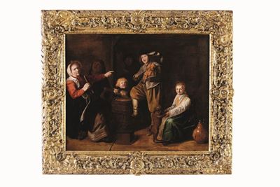 Jan Miense Molenaer (haarlem 1610-1668)interno con Ragazzi che Suonano