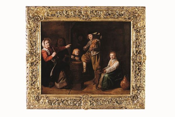 Jan Miense Molenaer (Haarlem 1610-1668) Interno con ragazzi che suonano