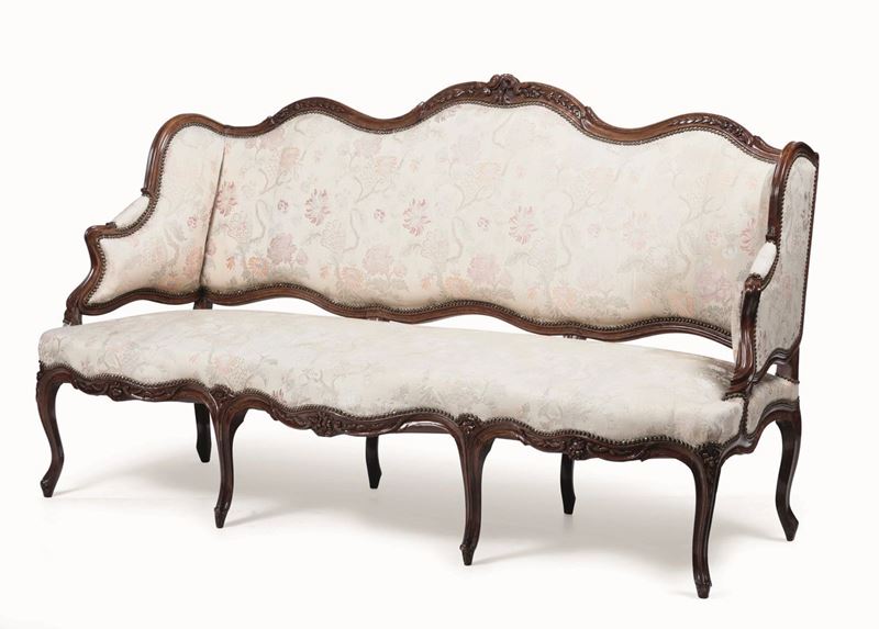 Divano Luigi XV in legno intagliato, XVIII secolo  - Auction Furniture | Cambi Time - Cambi Casa d'Aste
