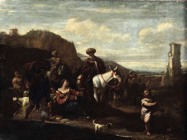 Pier Francesco Mola (Coldrerio 1612 - Roma 1666), attribuito a Esodo del popolo ebraico
