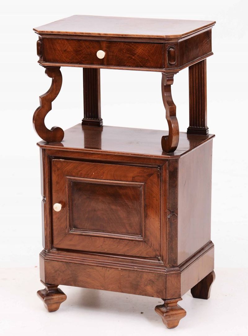 Comodino Carlo X ad un'anta ed un cassetto, XIX secolo  - Auction Antiques I - Timed Auction - Cambi Casa d'Aste