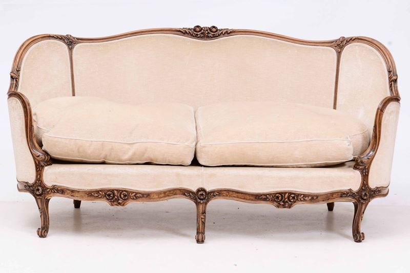 Divano in stile Luigi XV in legno intagliato  - Auction Antiques I - Timed Auction - Cambi Casa d'Aste