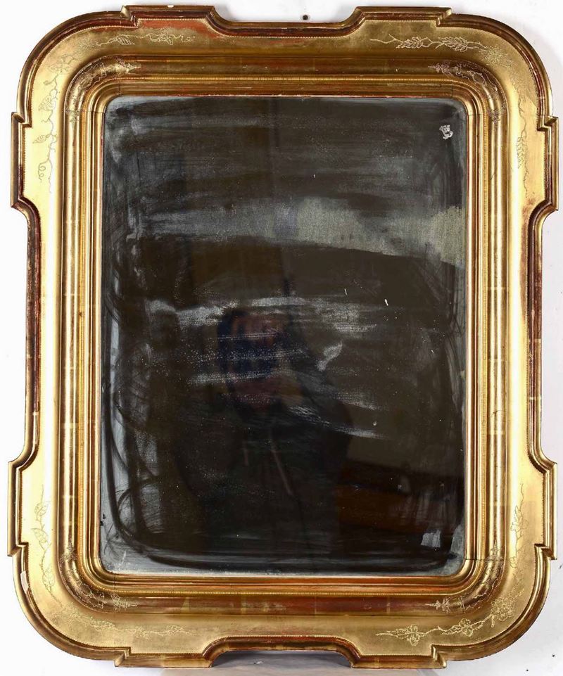 Specchiera a vassoio dorata, XIX secolo  - Asta Antiquariato I - Asta a Tempo - Cambi Casa d'Aste