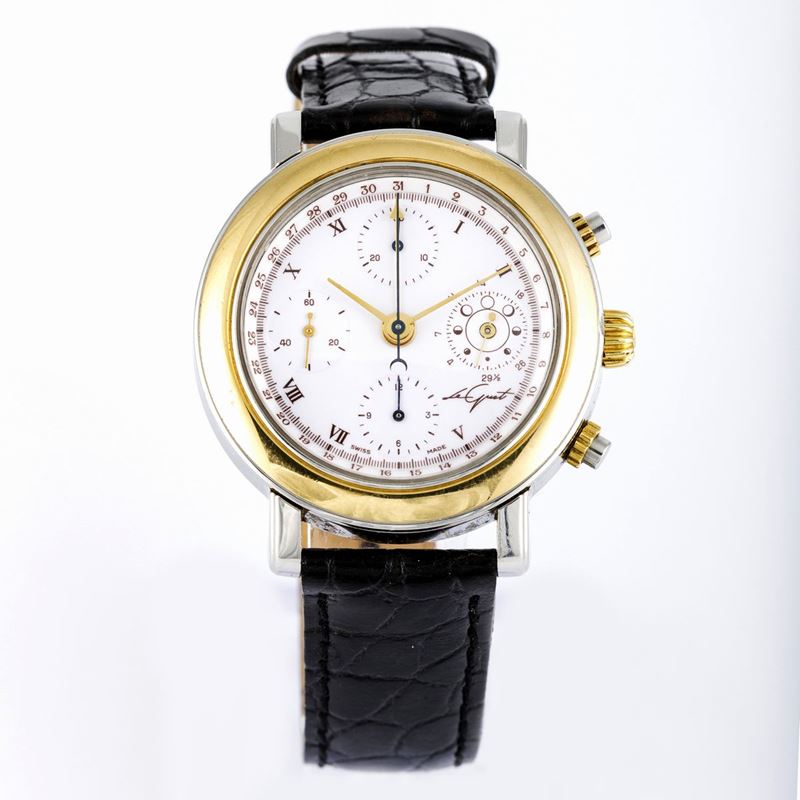 Le Guet Cronografo con calendario e fasi lunari  - Auction Watches | Timed Auction - Cambi Casa d'Aste