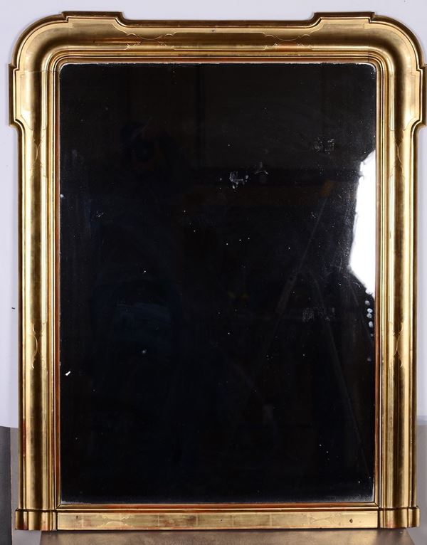 Coppia di specchiere in legno dorato, XIX secolo
