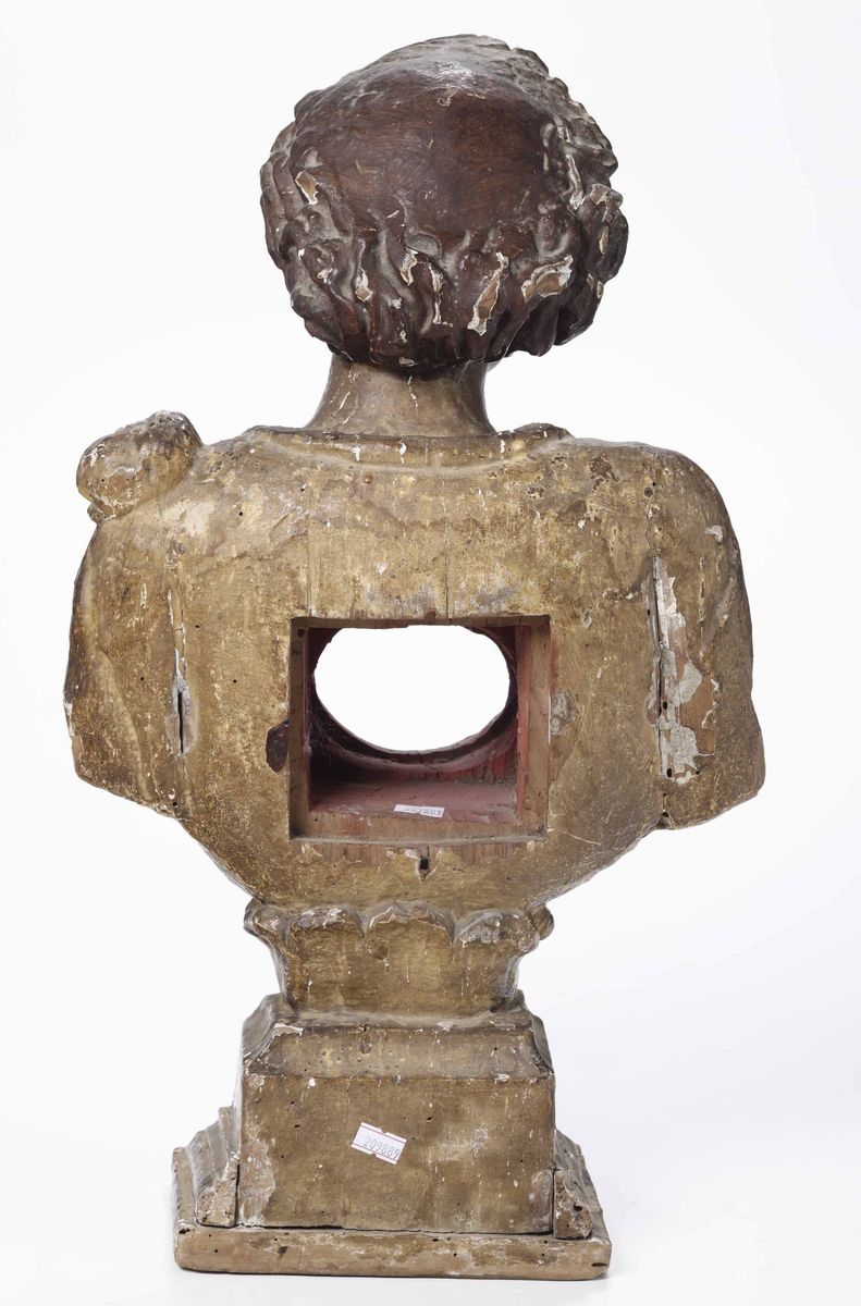 Busto Reliquiario in Legno Dorato, XVII-XVIII Secolo