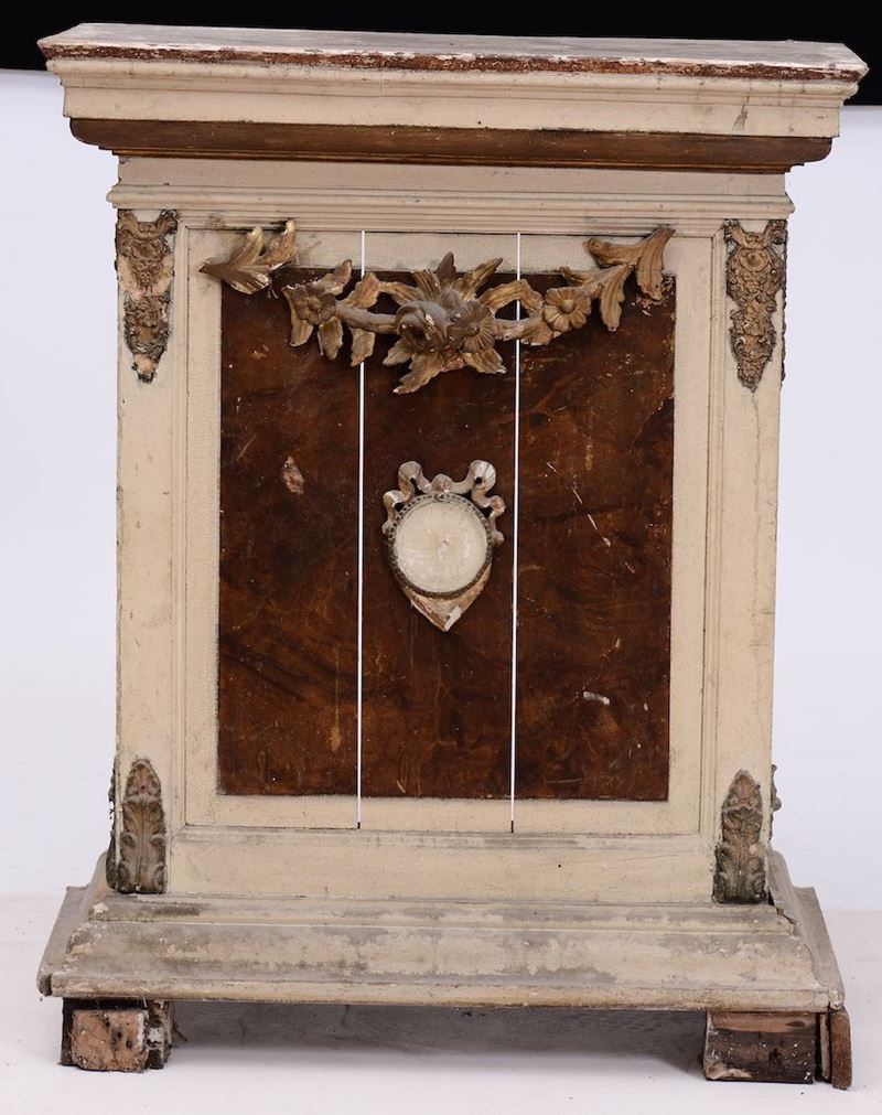 Base in legno intagliato e dipinto, XVIII secolo  - Auction Antiques I - Timed Auction - Cambi Casa d'Aste