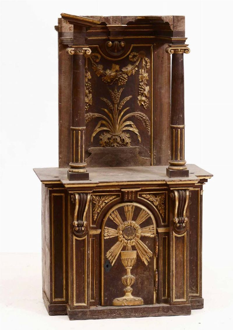 Ciborio in legno intagliato e dorato, XVIII secolo  - Auction Antiques I - Timed Auction - Cambi Casa d'Aste