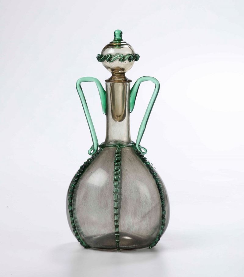 Bottiglia in vetro di Murano, XX secolo  - Asta Antiquariato II - Asta a Tempo - Cambi Casa d'Aste