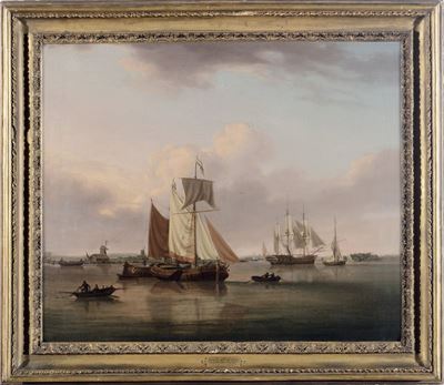 William Anderson (1757-1837) Veduta Costiera con Imbarcazioni