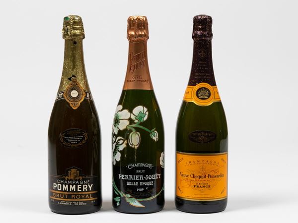 Perrier Jouet, Champagne Belle Epoque Pommery, Champagne Brut Royal Veuve Clicquot, Champagne Brut