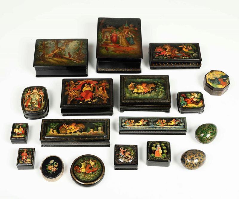 Lotto di scatole in legno dipinto  - Auction Antiques | Time Auction - Cambi Casa d'Aste