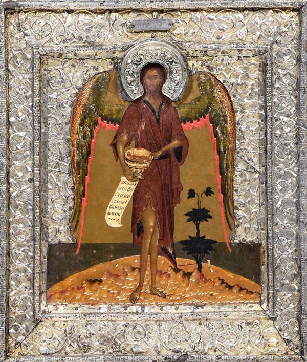 San Giovanni Battista “Angelo del deserto”. Russia, probabile XVII secolo